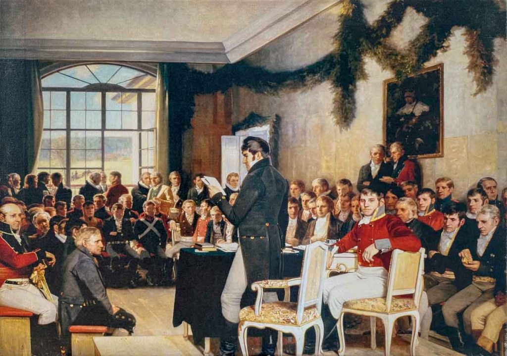 Artist's rendition of the Norwegian constitutional assembly in 1814