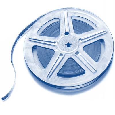 Bluish (theme) colored vintage video real of film