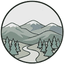 Cartoon image of mountains representing Nordre & Søndre Land, Norway