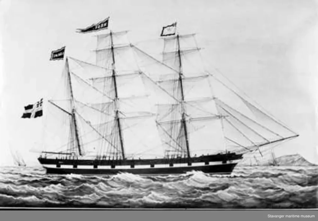 Picture of a bark at sea